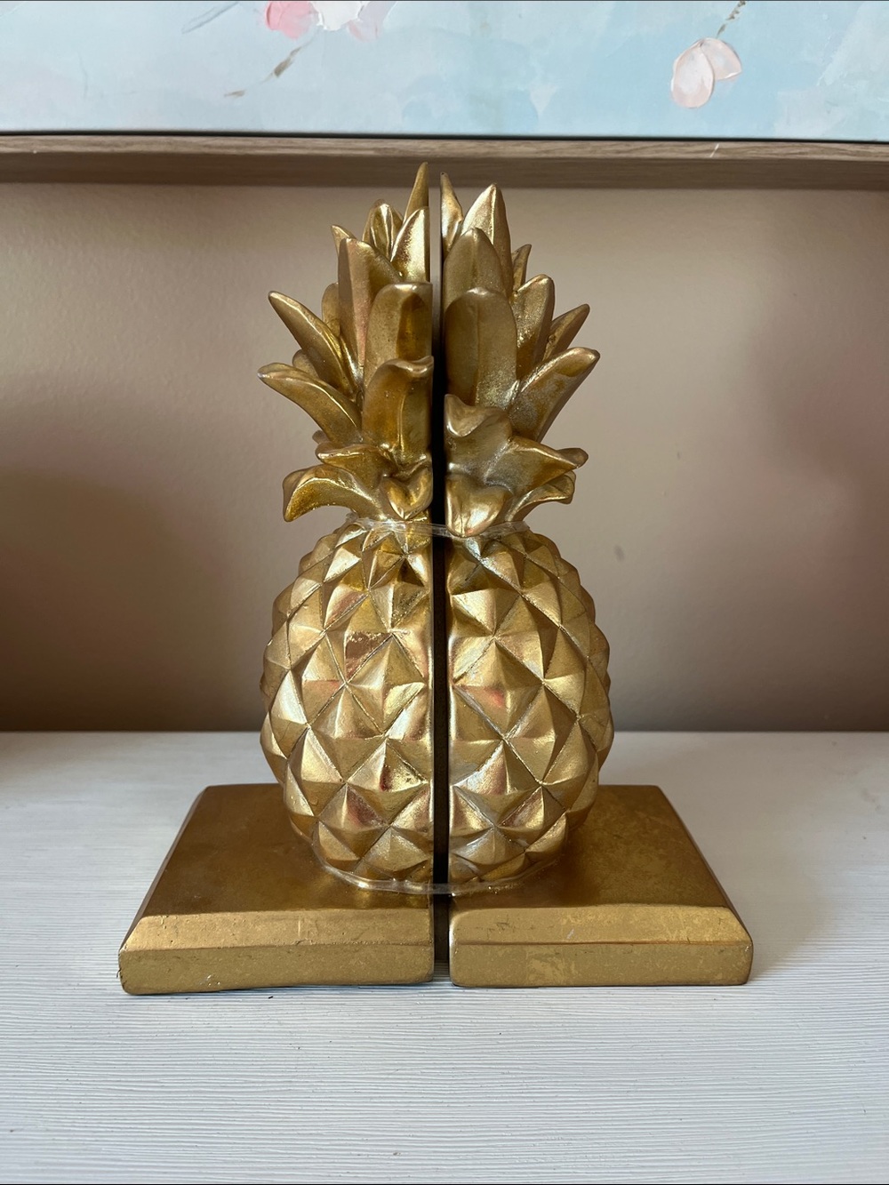 Ashland Hothouse Gold Pineapple Bookends Set of 2 NWT